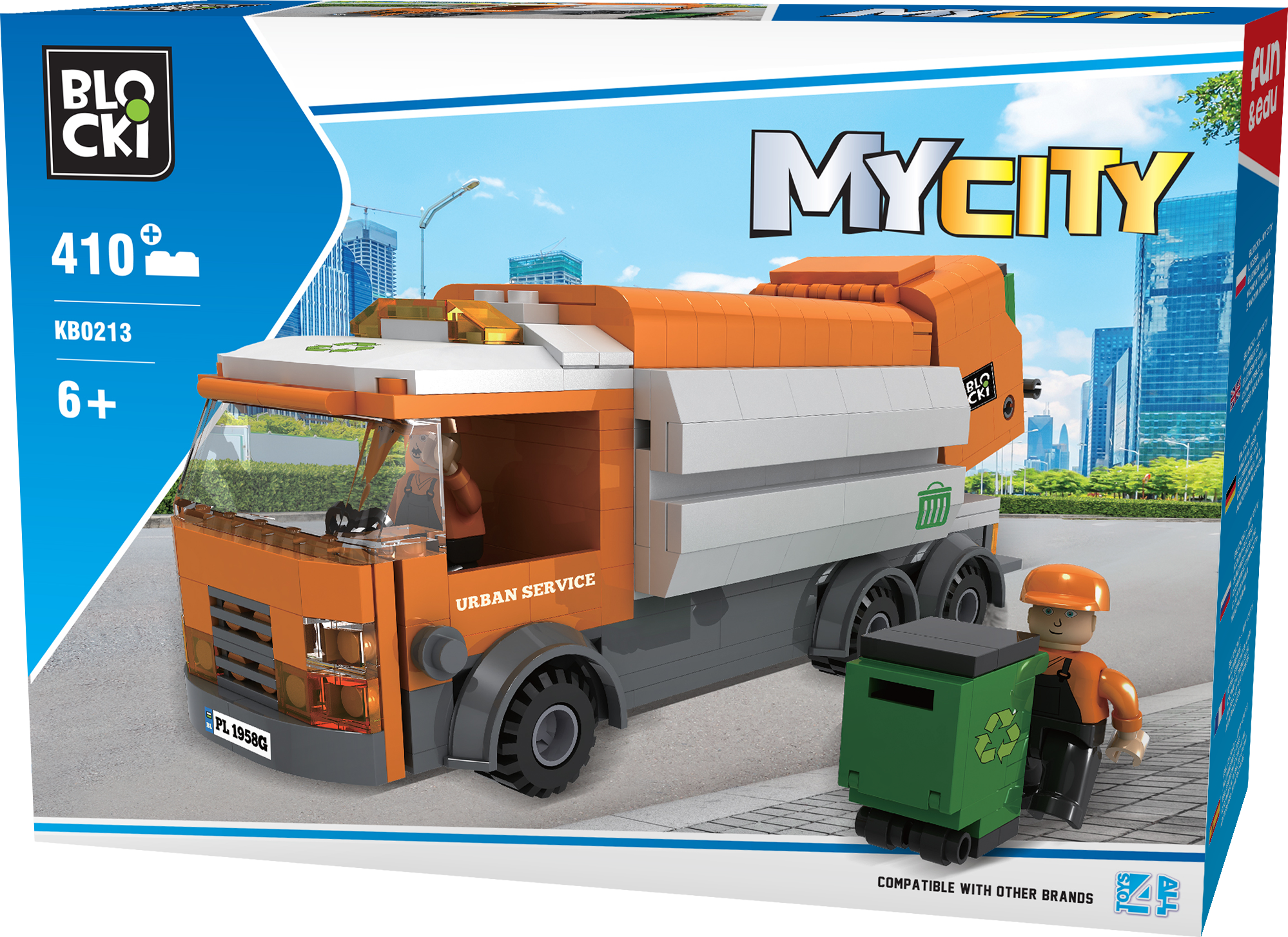 0213_przod_prawy.png Blocki MyCity Müllauto Modell KB0213 – Bild 1