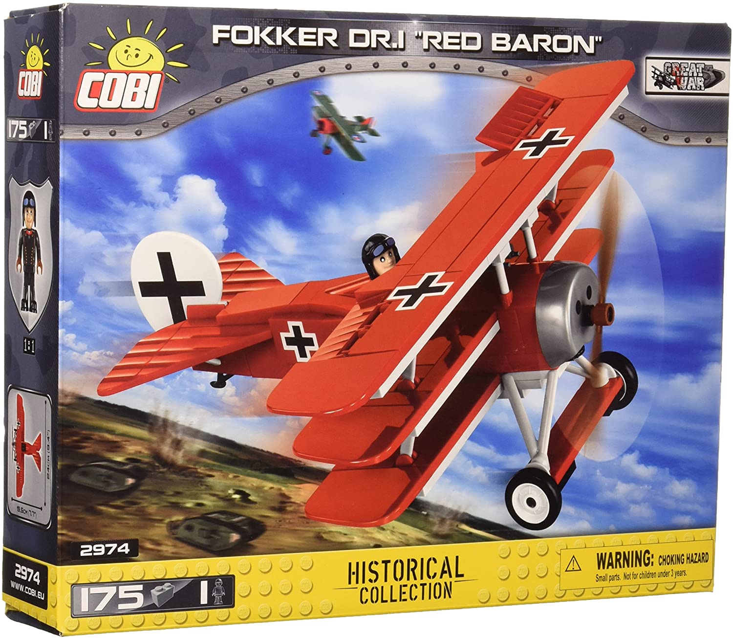 2974-Fokker.jpg Cobi Fokker Dr.1 Red Baron Modell Nr. 2974 – Bild 1