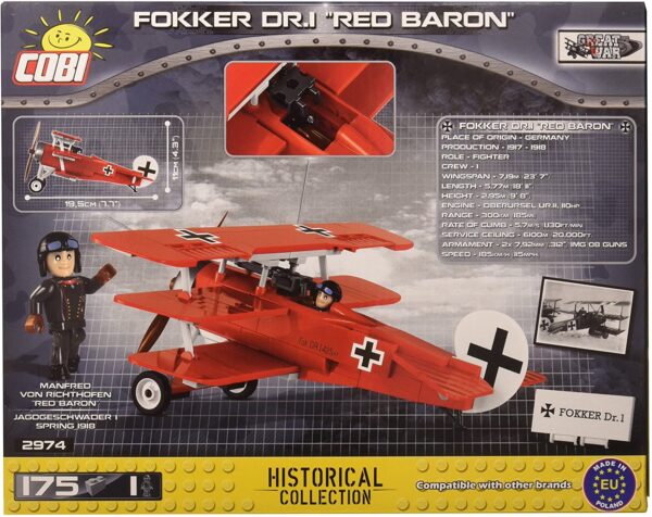Cobi Fokker Dr.1 Red Baron Modell Nr. 2974 – Bild 2