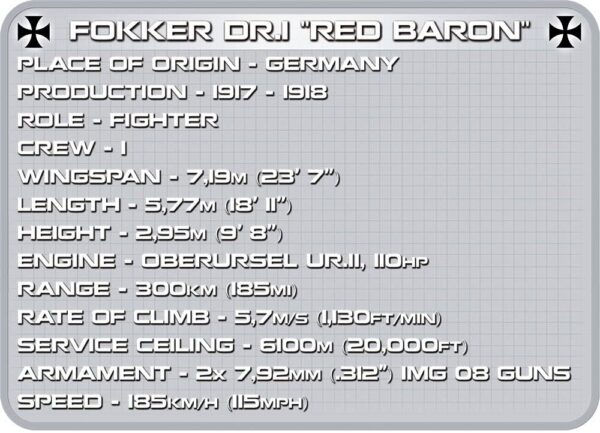 Cobi Fokker Dr.1 Red Baron Modell Nr. 2974 – Bild 9