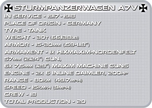 Cobi Sturmpanzerwagen A7V Modell Nr. 2982 – Bild 12