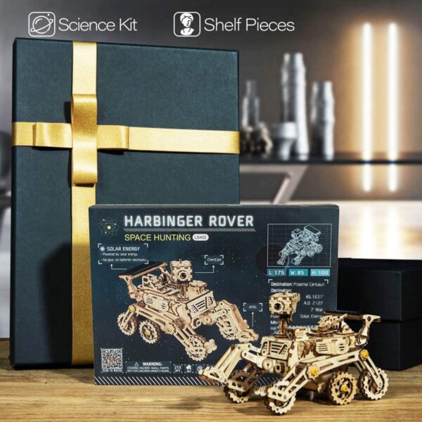 Robotime solarbetriebener Moon Buggy 3D Holzpuzzle Modell Nr. LS402 – Bild 2