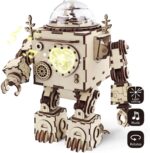 Robotime Roboter Spieluhr mit Licht 3D Holzpuzzle Modell Nr. AM601