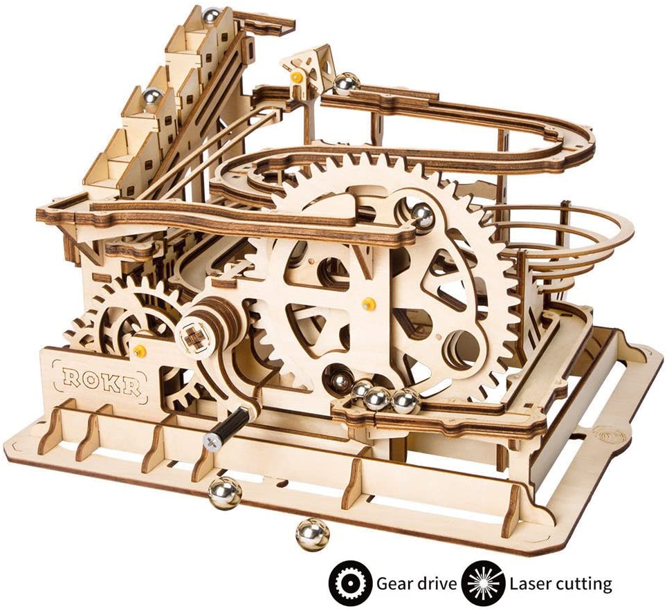 Wasserrad.jpg Robotime Murmelbahn 3D Holzpuzzle Modell Nr. LG501 – Bild 1