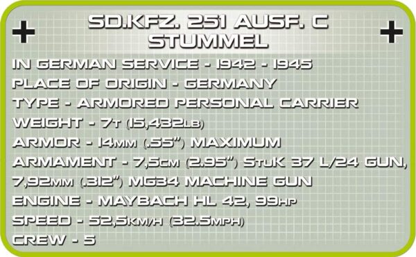 Cobi Sd.Kfz.251/9 Ausf.C Stummel Modell Nr. 2472A – Bild 8