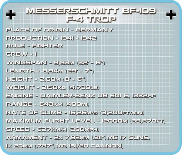 Cobi Messerschmitt Bf 109 F-4 Trop Modell 5526 – Bild 6