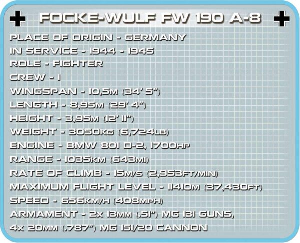 Cobi Focke-Wulf FW 190 A-8 Modell 5704 – Bild 7