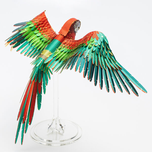 Piececool 3D Metallpuzzle Scarlet Macaw Modell Nr. P118-NBR – Bild 3