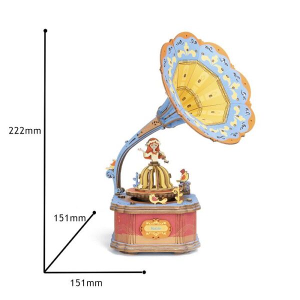 Robotime Rolife DIY Vintage Gramophone Spieluhr Modell Nr. AM43 – Bild 4