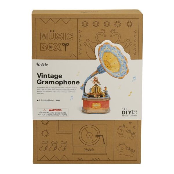 Robotime Rolife DIY Vintage Gramophone Spieluhr Modell Nr. AM43 – Bild 5
