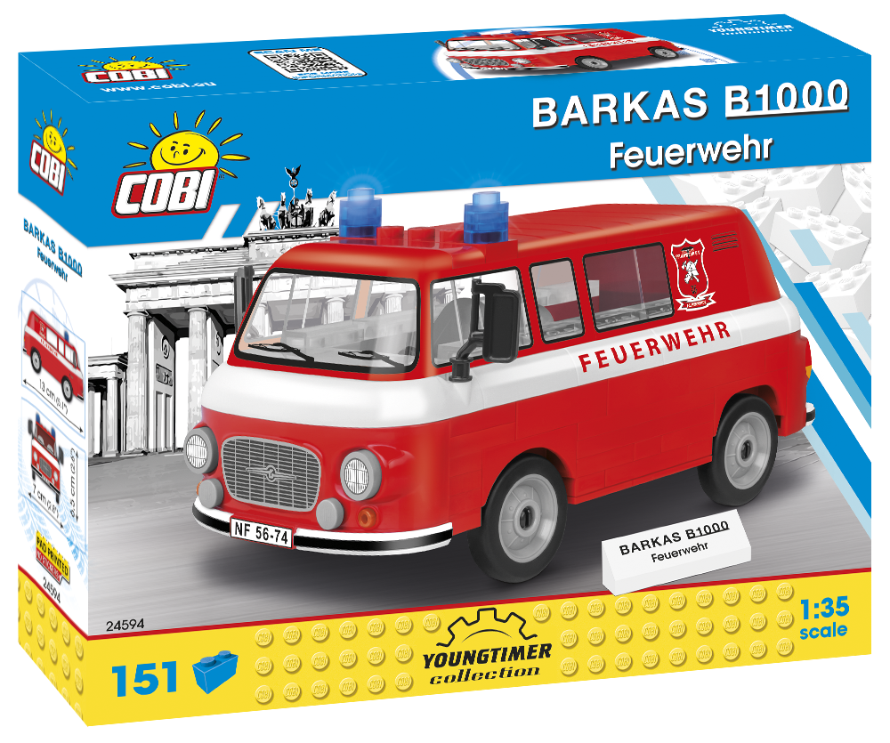 Cobi-Barkas-24594.png Cobi Barkas B1000 Feuerwehr Modell Nr. 24594 – Bild 1