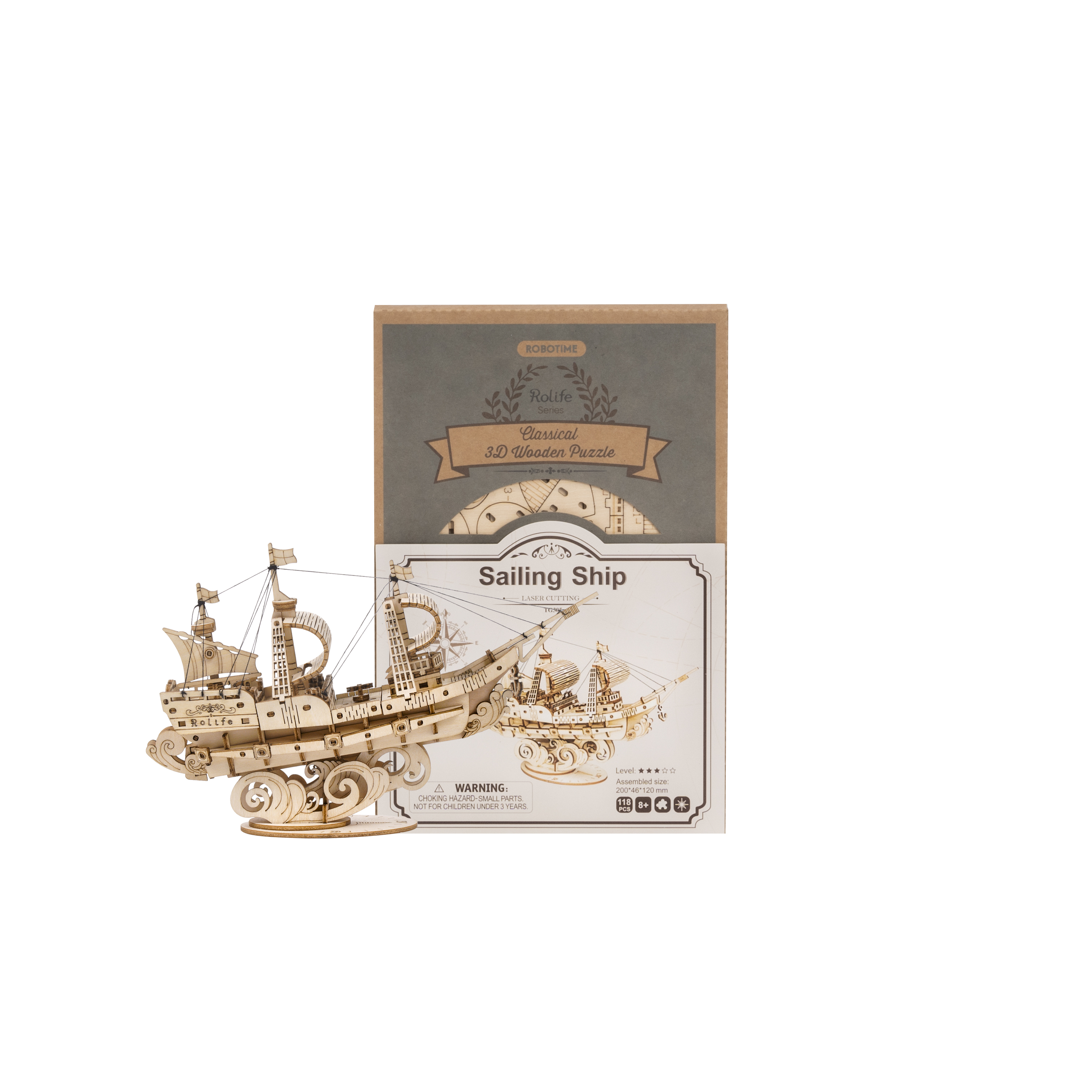 Robotime Rolife 3D Holzpuzzle Sailing Ship Modell Nr. TG305 – Bild 2
