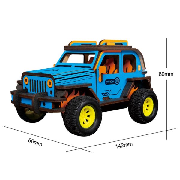 Robotime 3D Holzpuzzle Off Road Jeep mit Motorantrieb Modell Nr. HL201 – Bild 4