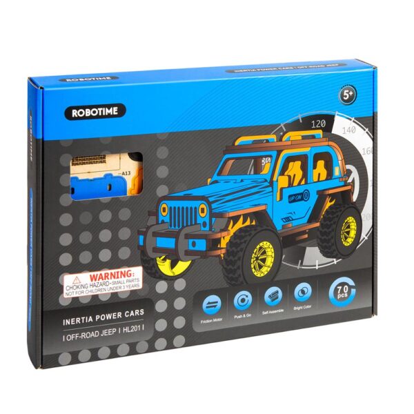 Robotime 3D Holzpuzzle Off Road Jeep mit Motorantrieb Modell Nr. HL201 – Bild 6