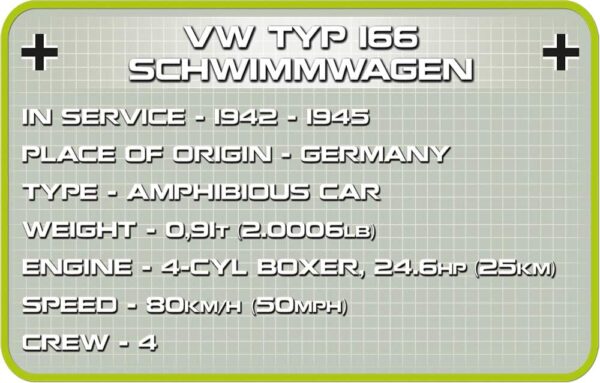 Cobi VW Typ 166 Schwimmwagen Historical Collection Modell Nr. 2403 – Bild 6