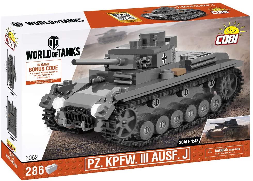 Cobi-3062.jpg Cobi World of Tanks PZ. KPFW. III Ausf. J Modell Nr. 3062 – Bild 1
