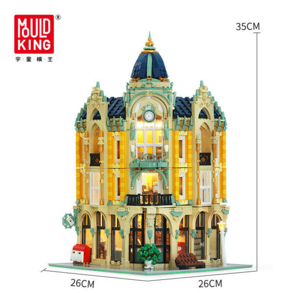 Mould King Novatown Corner Post Office Bausatz mit Beleuchtung Modell Nr. 16010 – Bild 6