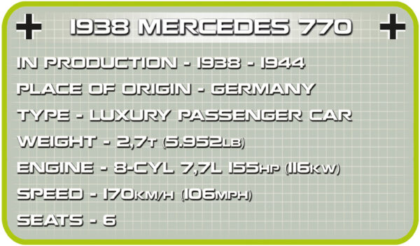 Cobi 1938 Mercedes 770 Historical Collection Modell Nr. 2407 – Bild 7