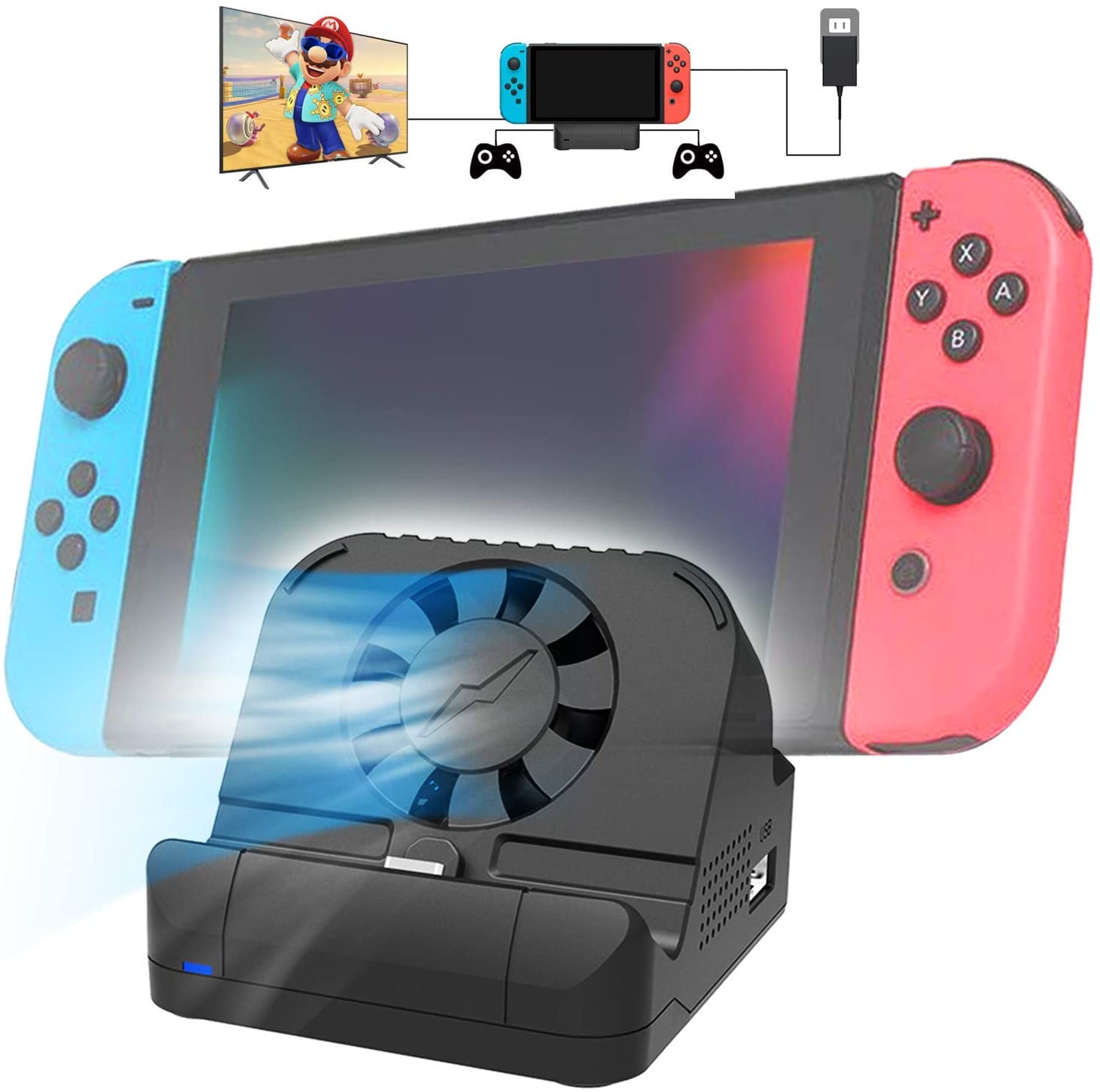 H46da51fa5145477693078ec166433ac8i.jpg Multifunktions Dockingstation mit Lüfter passend für Nintendo Switch – Bild 1