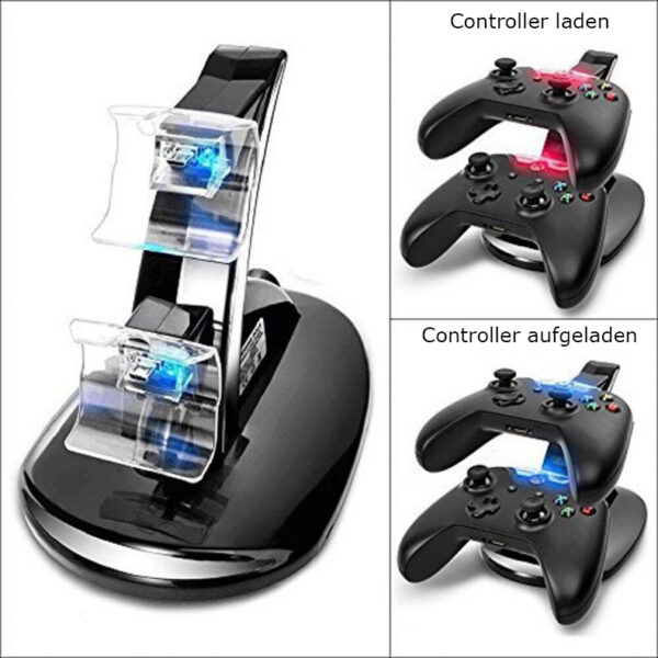 Twin Ladestation passend für Xbox ONE Wireless Controller mit LED Ladestandsanzeige – Bild 2