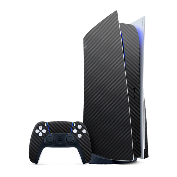 Carbon Skins passend für PS5 Disc Version in schwarz mit 3D Effekt – Bild 3
