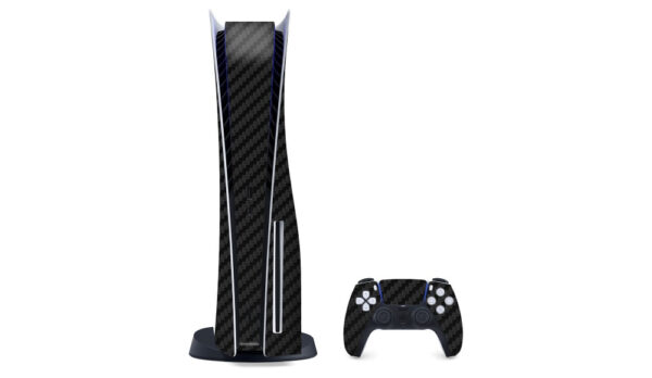 Carbon Skins passend für PS5 Disc Version in schwarz mit 3D Effekt – Bild 4