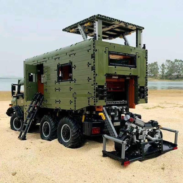 Offroad Wohnmobil Truck Klemmbaustein Bausatz mit Dual Fernbedienung + Power Pack LE-J907 – Bild 4