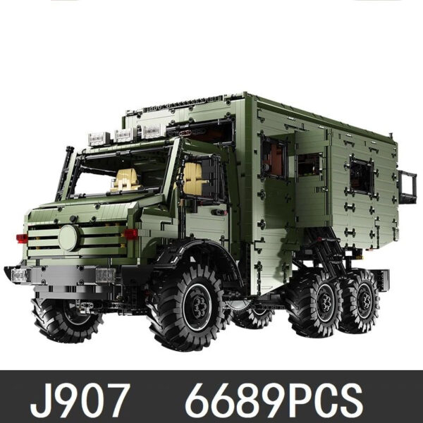 Offroad Wohnmobil Truck Klemmbaustein Bausatz mit Dual Fernbedienung + Power Pack LE-J907 – Bild 3