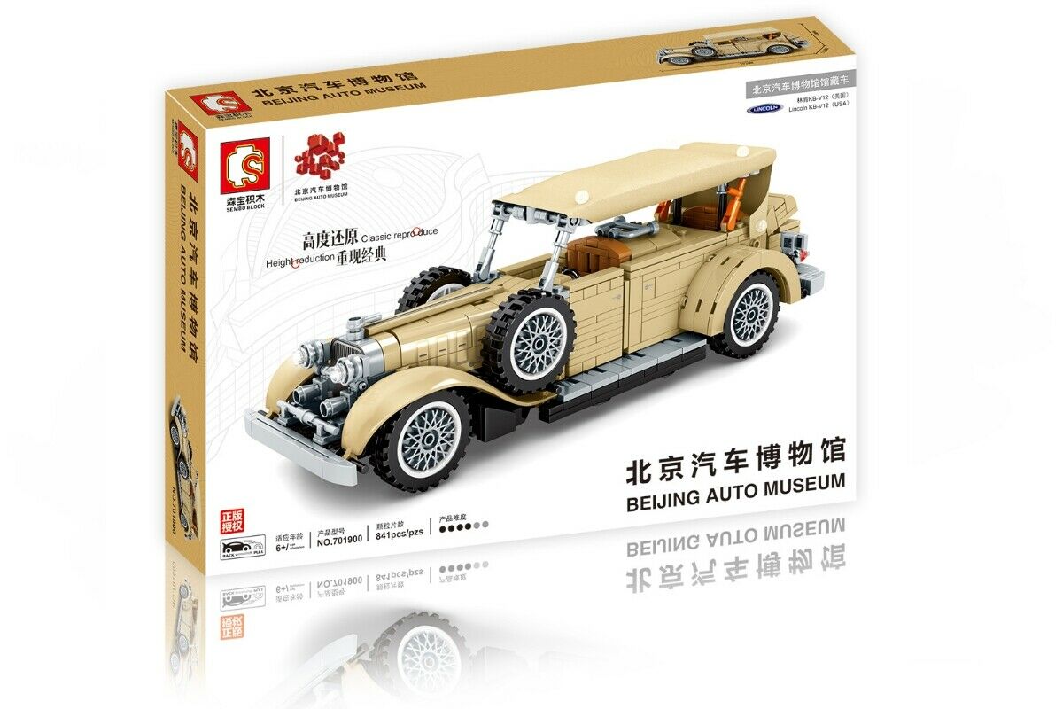Auto-beige-701900-2jpg.jpg SEMBO BLOCK Oldtimer in Beige mit Pullback Motor Modell Nr. 701900 – Bild 1