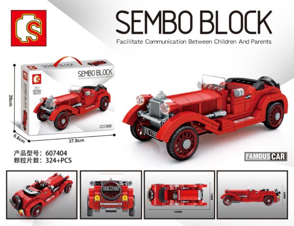 SEMBO BLOCK Oldtimer in Rot Modell Nr. 607404 – Bild 2