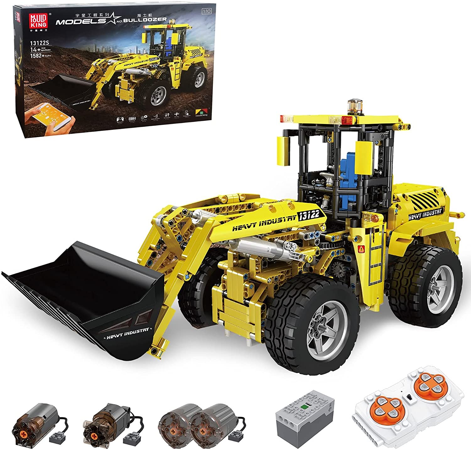 Bulldozer-13122S-Kopie.jpg Mould King Bulldozer Modell Nr. 13122S – Bild 1