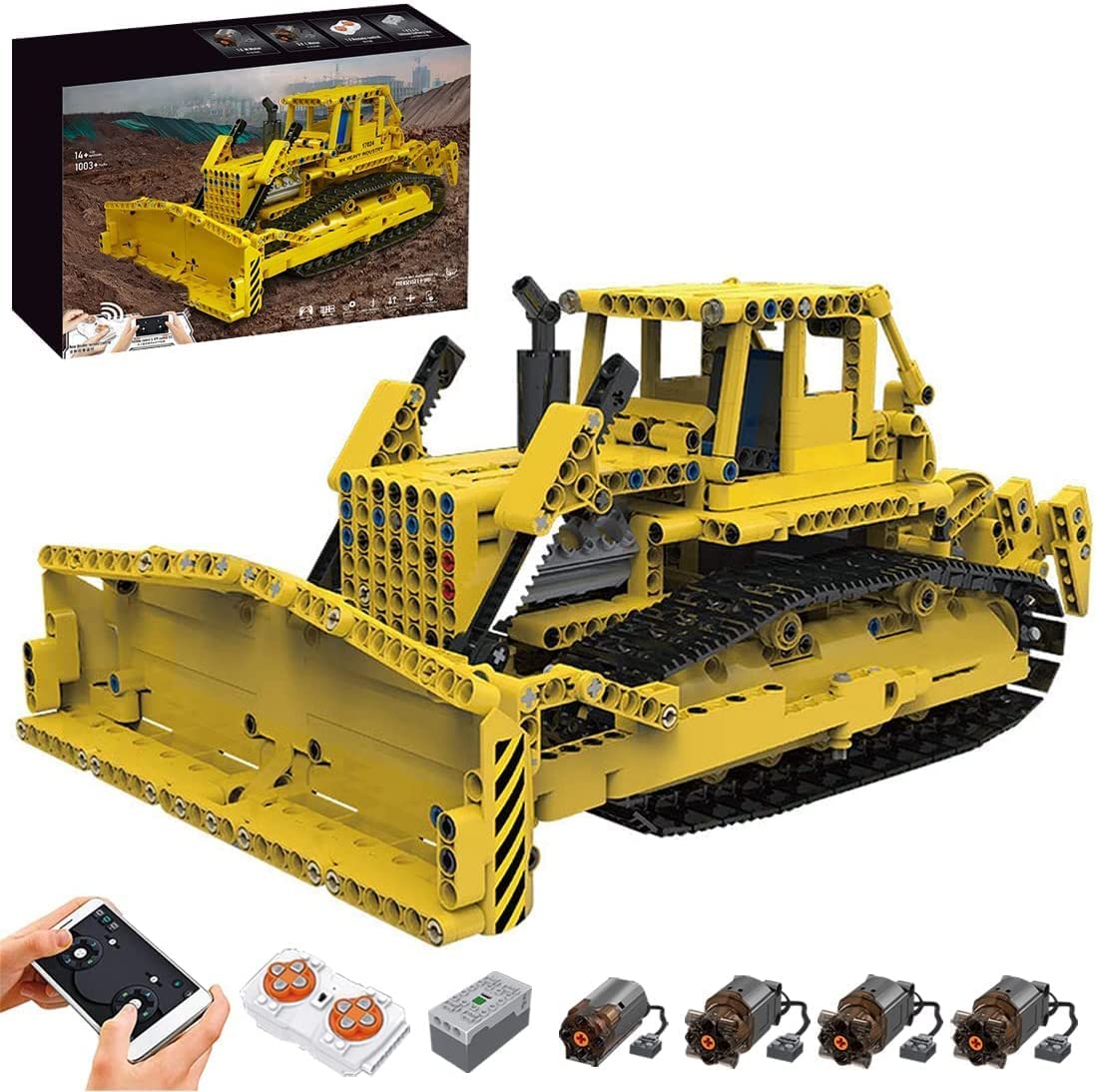 17024-D8K-Bulldozer.jpg Mould King D8K Bulldozer Ferngesteuert Modell Nr: 17024 – Bild 1