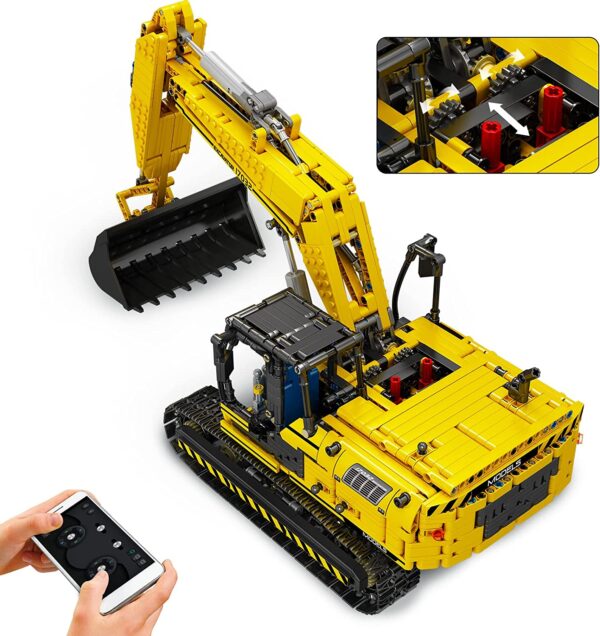 Mould King 17032 Technik Ferngesteuerter Raupenbagger Modell mit App Dual Control – Bild 4