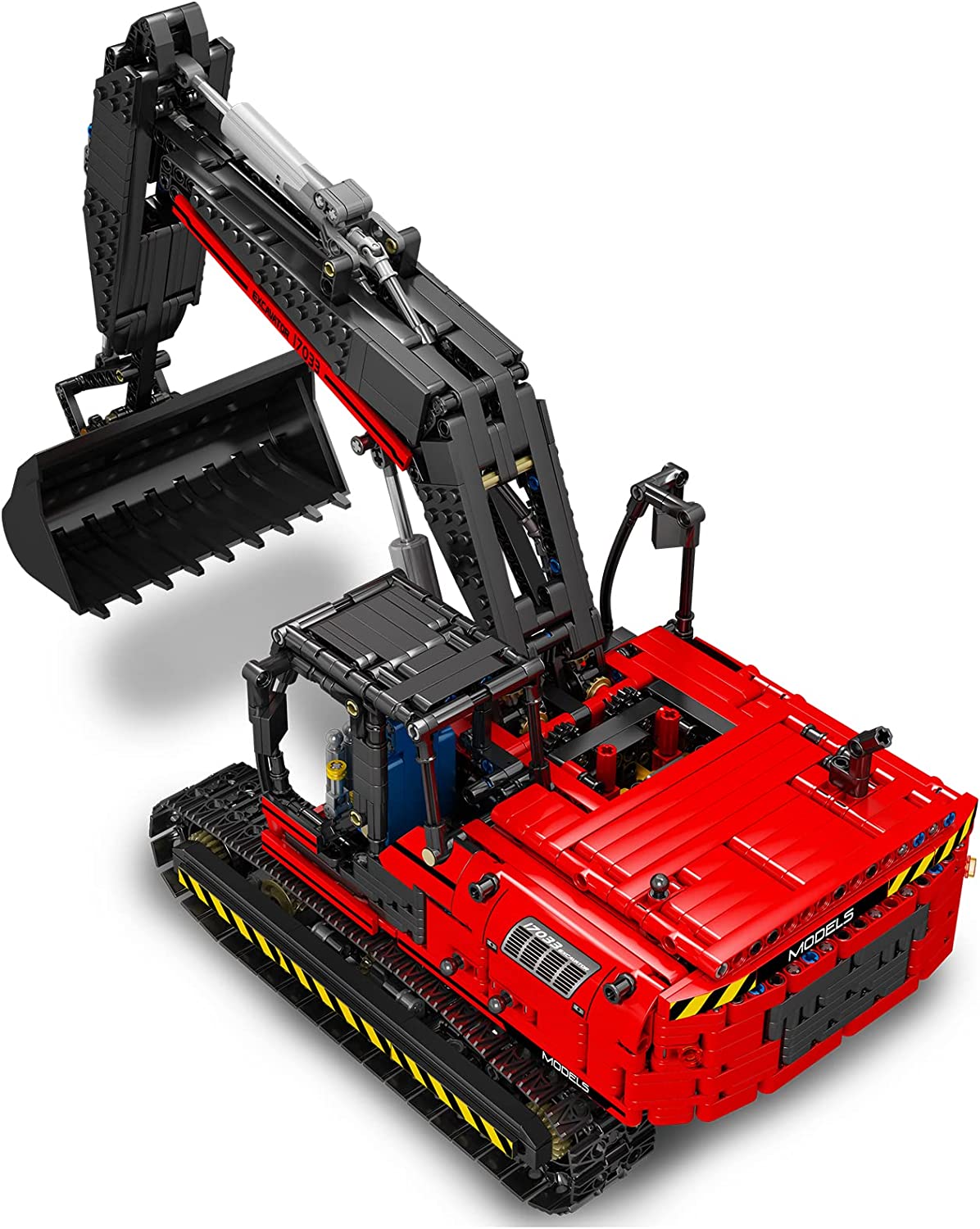 71VN0BfV9YL-_AC_SL1500_.jpg Mould King 17033 Roter Ferngesteuerter Bagger mit 1828 Teile Technik , mit Motoren und Fernbedienung – Bild 1