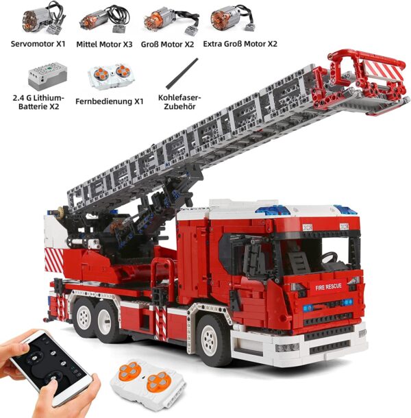 Mould King 17022 Technik Feuerwehrauto LKW Bausatz, 4886 Teile – Bild 3
