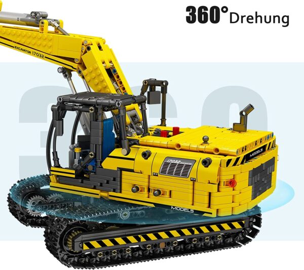 Mould King 17032 Technik Ferngesteuerter Raupenbagger Modell mit App Dual Control – Bild 2