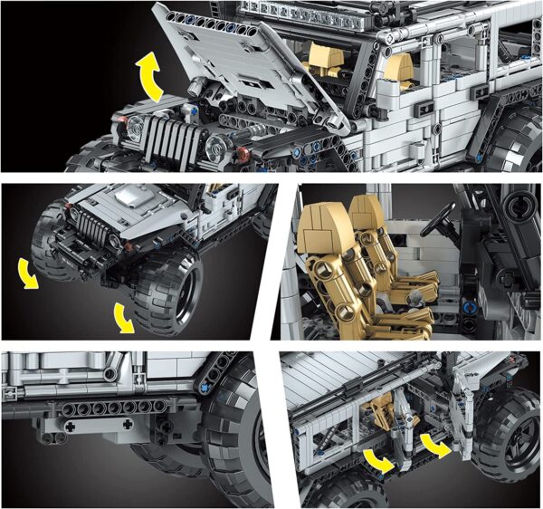 Mould king 15009 Technik Ferngesteuertes SUV Geländefahrzeug ModellBauset, 1288 Teile Off-Roader, Fe – Bild 5
