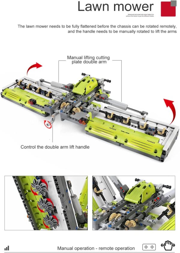 Mould King 17021 Technik Traktor Erweiterungspaket, 3098 Teile 4-in-1 Traktormodell Klemmbaustein – Bild 4