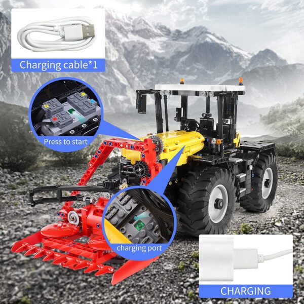 Mould King 17019 - Traktor gelb/schwarz RC – Bild 3