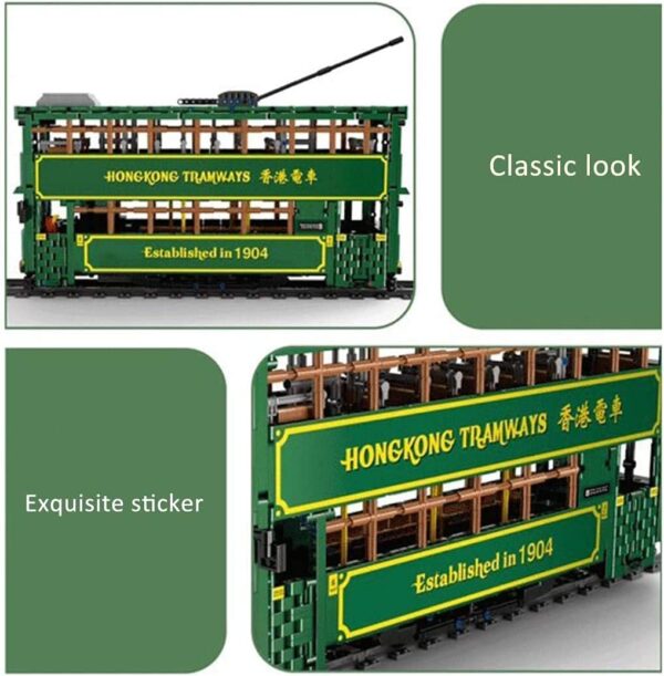 Mould King KB120 Hongkong Tramways, 2528 Teile 1:18 Technologie Modellbaustein Mit Schienenbeleuchtu – Bild 4