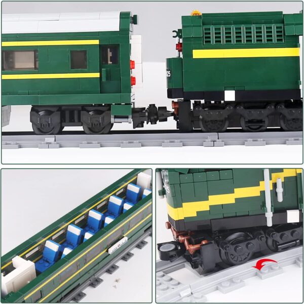 Mould King 12001 -RC NJ2 Diesellokomotive mit Motor und Schienen -Neu-2086 Teile – Bild 4