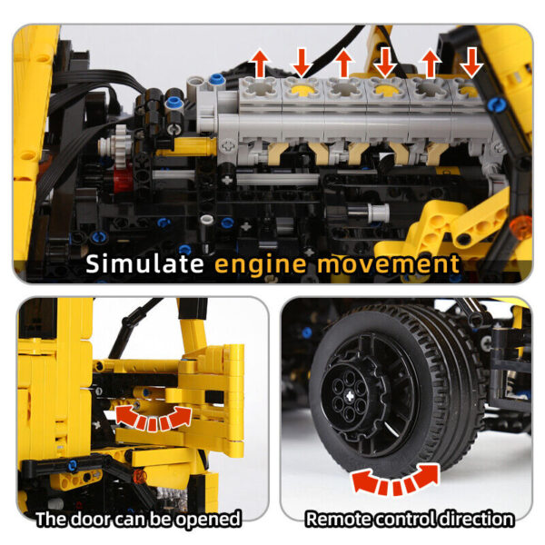 MOULD KING 17012 Transporter LKW THREE WAY DUMP TRUCK RC 3.206 Teile – Bild 5