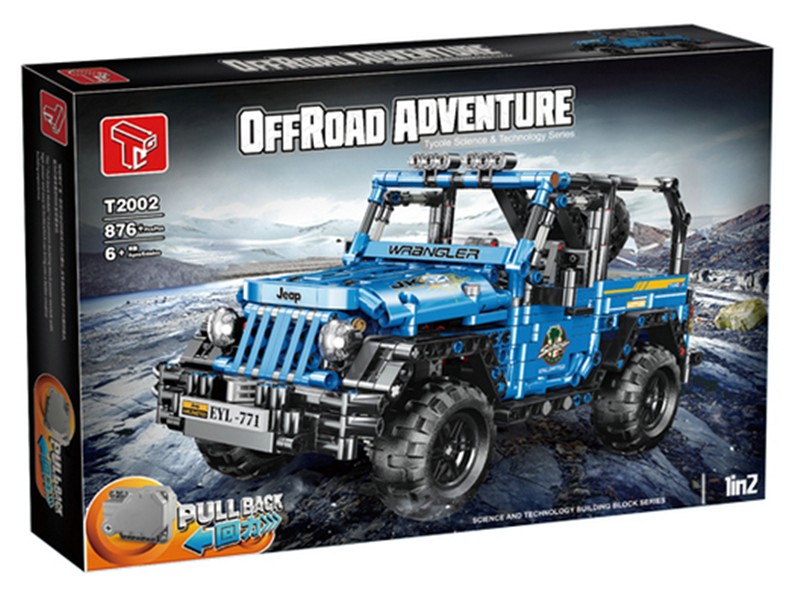 2002-1.jpg TGL T2002 Geländewagen Offroad in Blau 876 Teile OVP – Bild 1