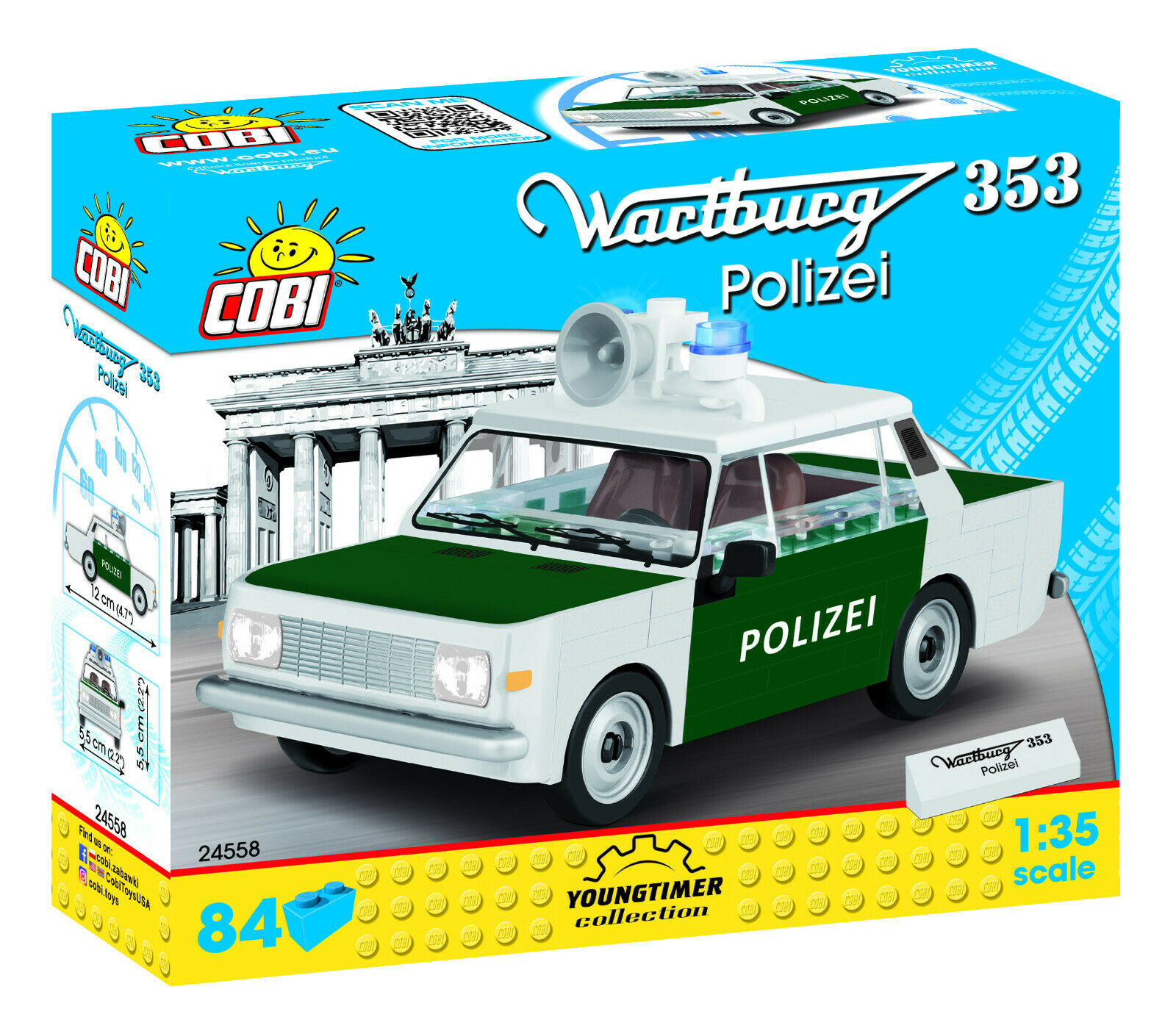 353-1.jpg Youngtimer Collection Wartburg W353 Volkspolizei VoPo 1:35 mit 84 Bausteinen – Bild 1