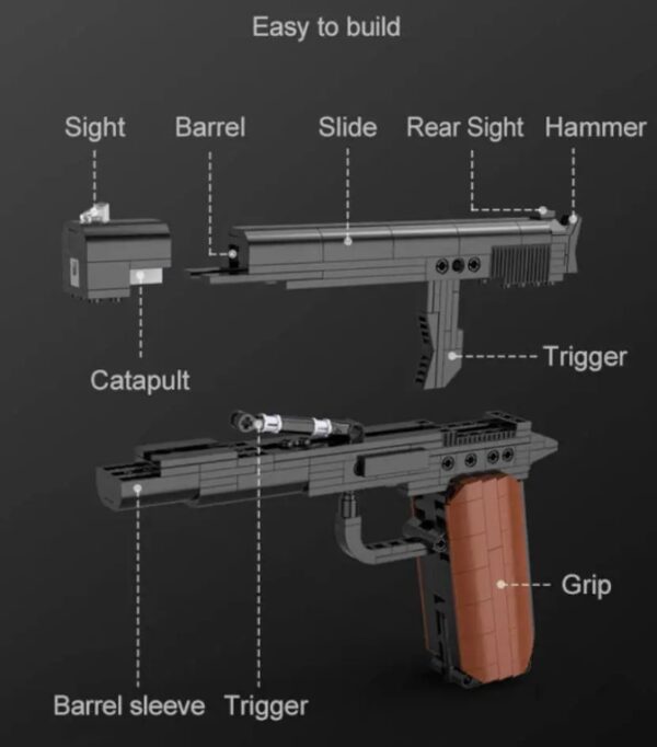 CADA C81012 Pistole M1911 332 Teile, 6 Bullets Neu-OVP – Bild 3