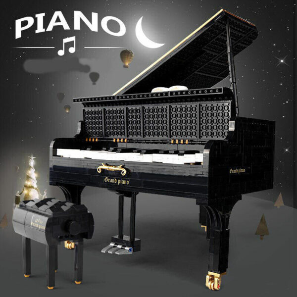 Vitrinenbausatz Grand Piano mit Soundmodul von Balody schwarz 20025  2621 Teile – Bild 3