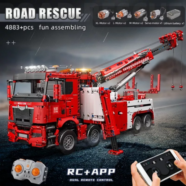Mould King 17027 – RC Feuerwehr- und Rettungs-Abschleppwagen – Bild 7