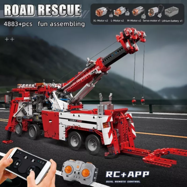 Mould King 17027 – RC Feuerwehr- und Rettungs-Abschleppwagen – Bild 8